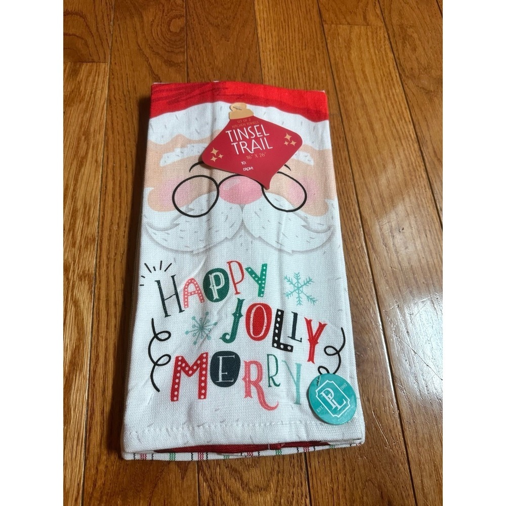2 pack Penny Lane Holiday Time Pick Kitchen‎ Happy jolly merry Towel Cotton Dish